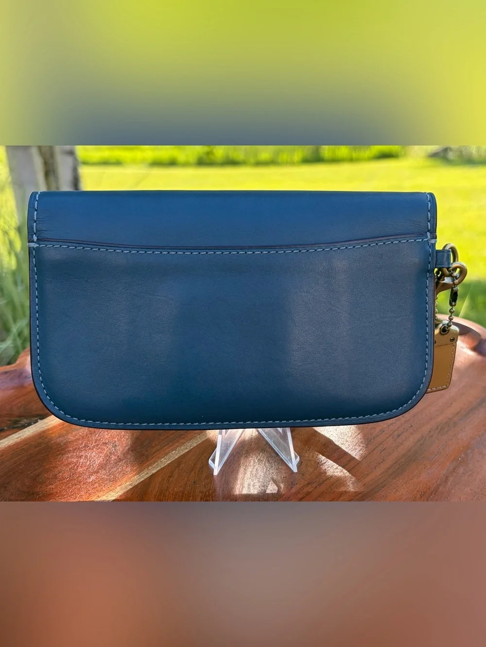 Coach 1941 Clutch Denim Leather Wristlet Wallet 58818 Like New